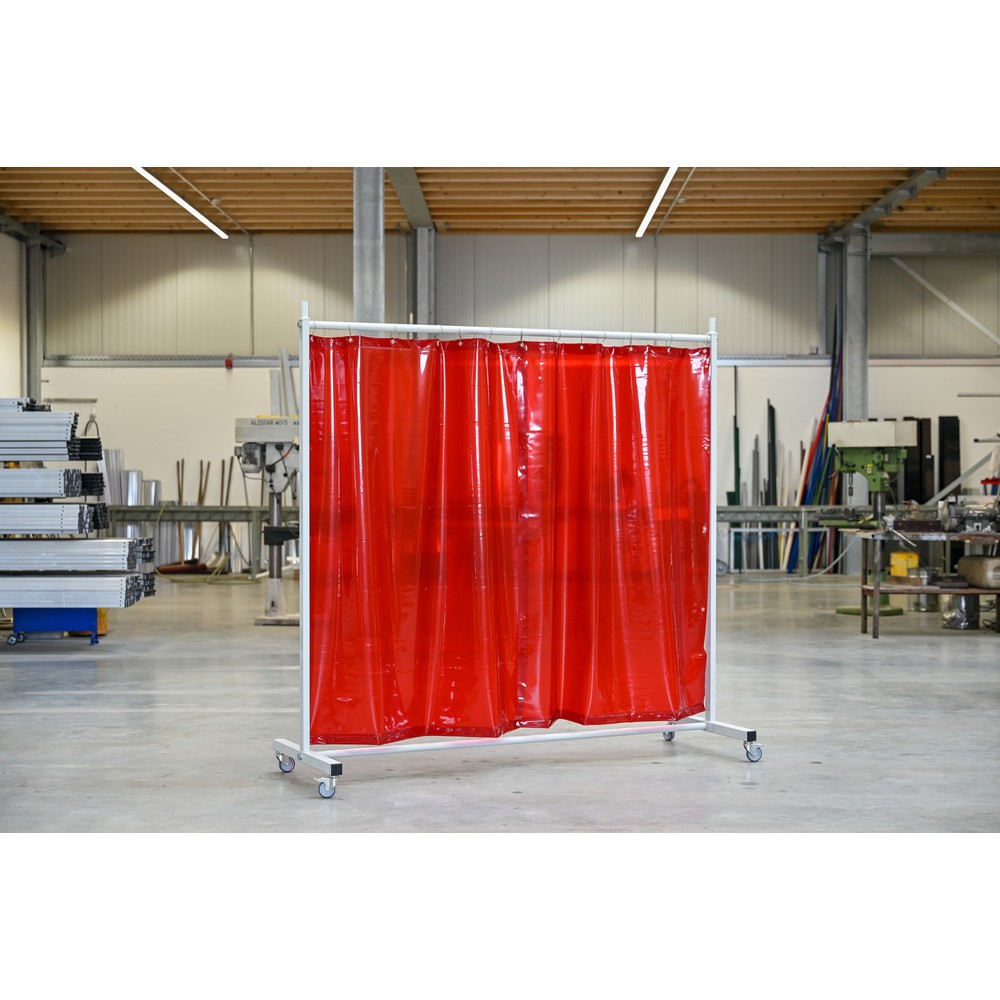 Produktabbildung Nr. 2: Mobile Schutzstellwand, nach ISO EN 25980 (EN 1598), 1-tlg., Plane 0,4 mm, rot/transparent