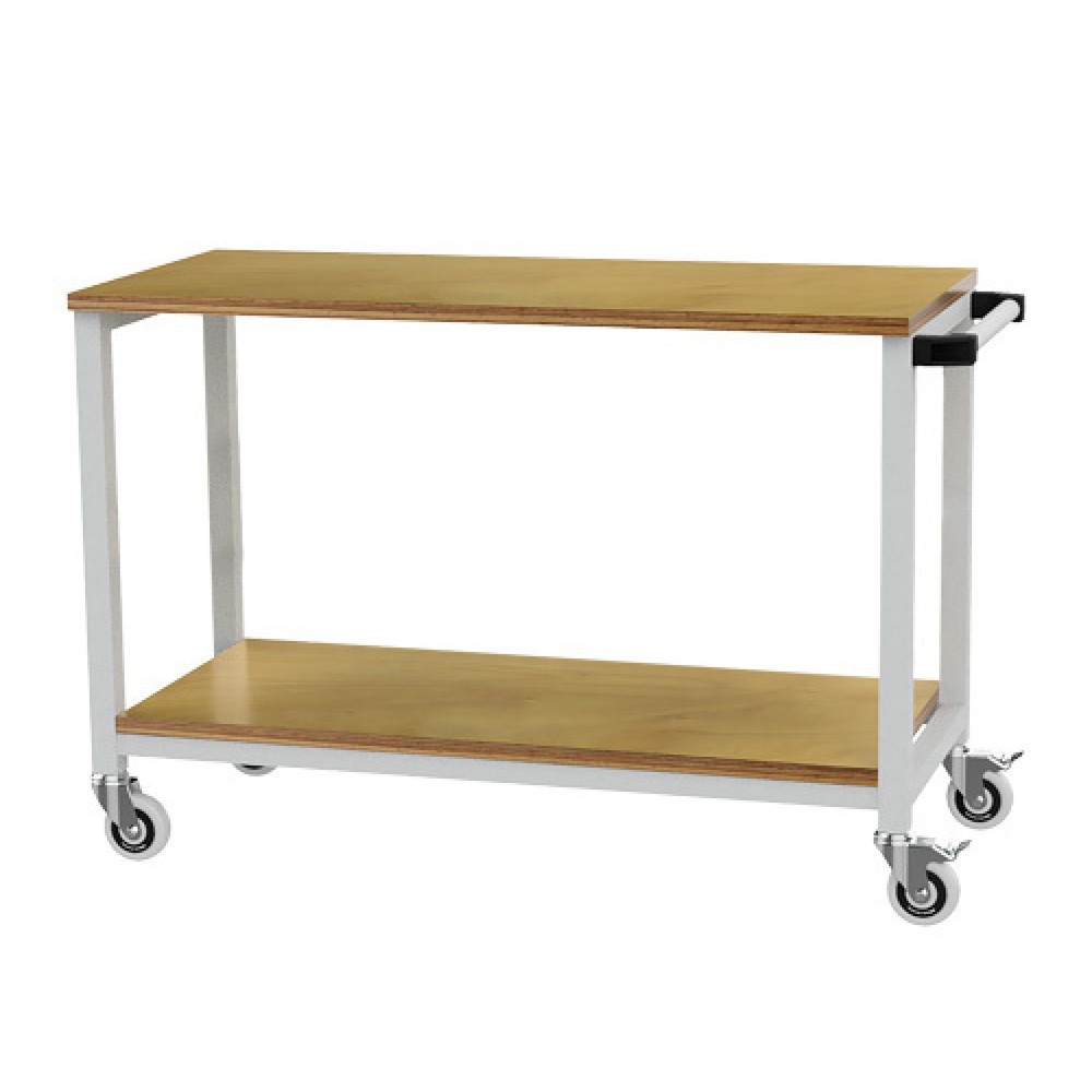Zdjęcie produktu nr 1: Mobilna ława warsztatowa Bedrunka+Hirth R 18-16, wys. x szer. x gł. 880 x 1200 x 540 mm, kolor jasnoszary, 1 x półka