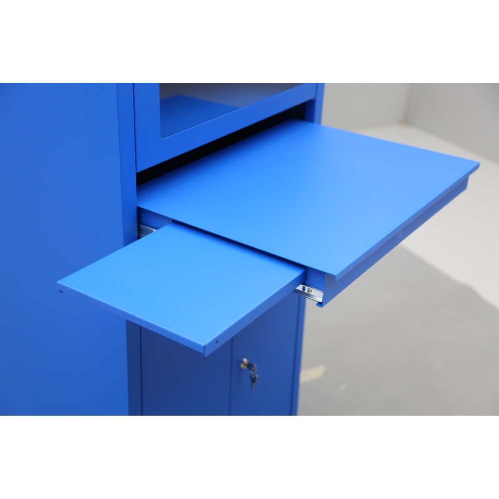 Číslo obrázka výrobku 6: Mobilná počítačová skriňa HEMMDAL HCS-1, v × š × h 1 750 × 650 × 550 mm, enciánová modrá