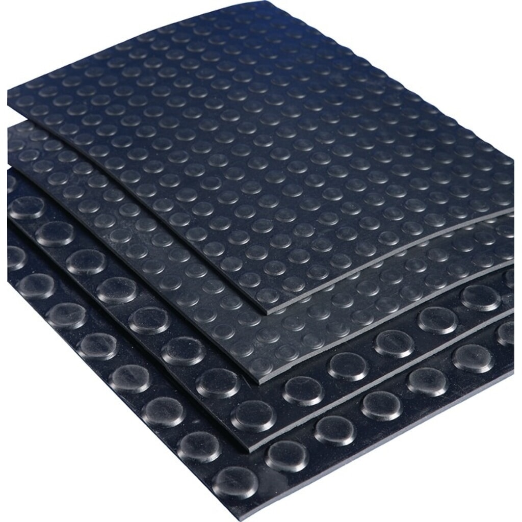 MÖLLER Gummiflachnoppenmatte ElaQprem, schwarz NR/SBR, Breite 1,2 m Länge 10 m Dicke 3 mm, Rolle Produktabbildung: MÖLLER Gummiflachnoppenmatte ElaQprem, schwarz NR/SBR, Breite 1,2 m Länge 10 m Dicke 3 mm, Rolle