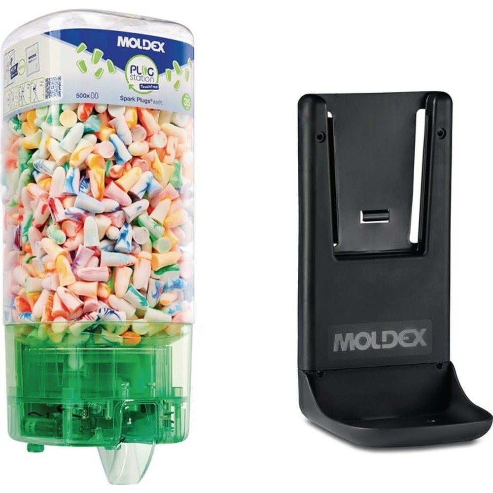 Produktabbildung Nr. 2: MOLDEX® Gehörschutzspender PlugStation TouchFree, mit Füllung Spark Plugs (500 Paar)