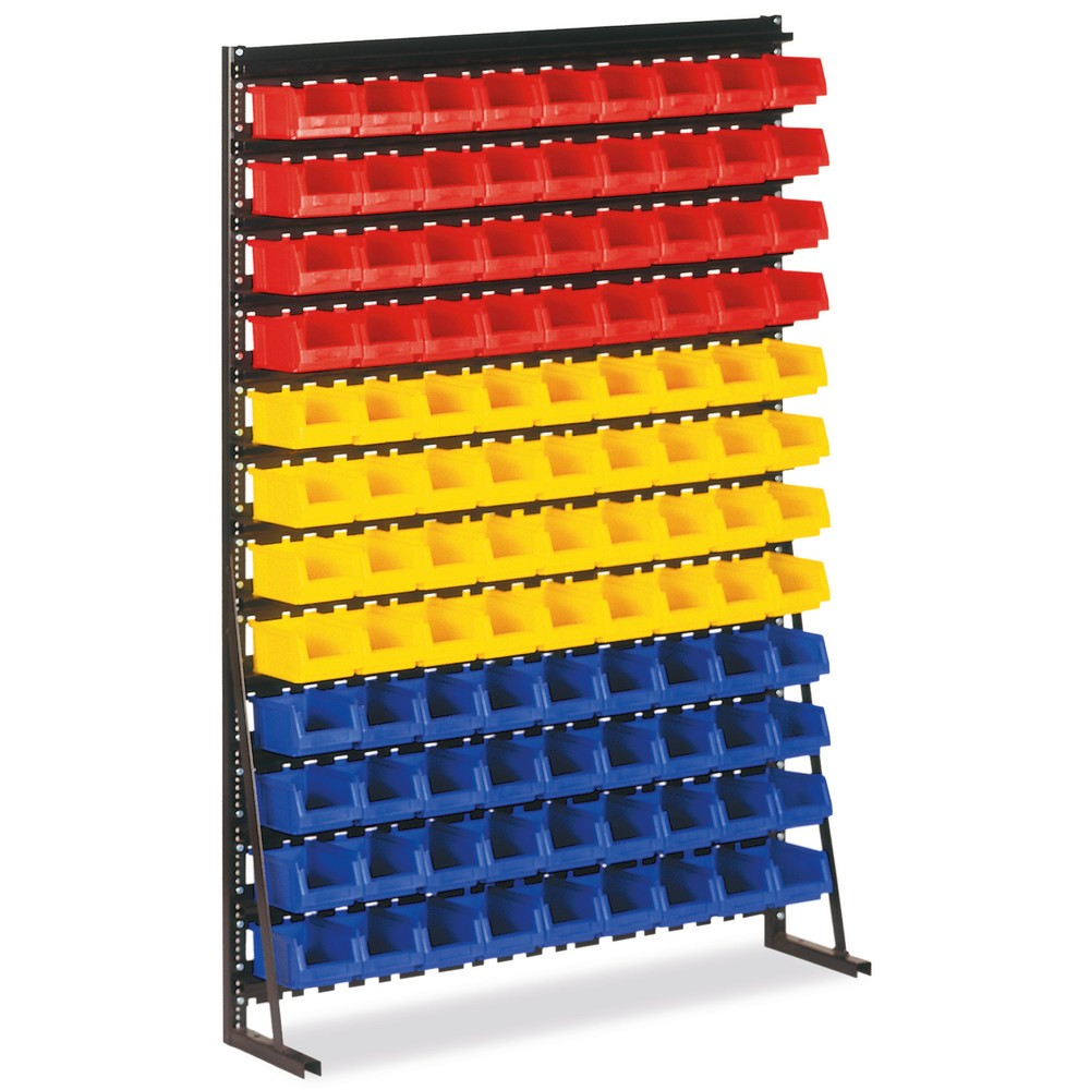 Produktabbildung: Montageregal, 108 Sichtlagerkästen