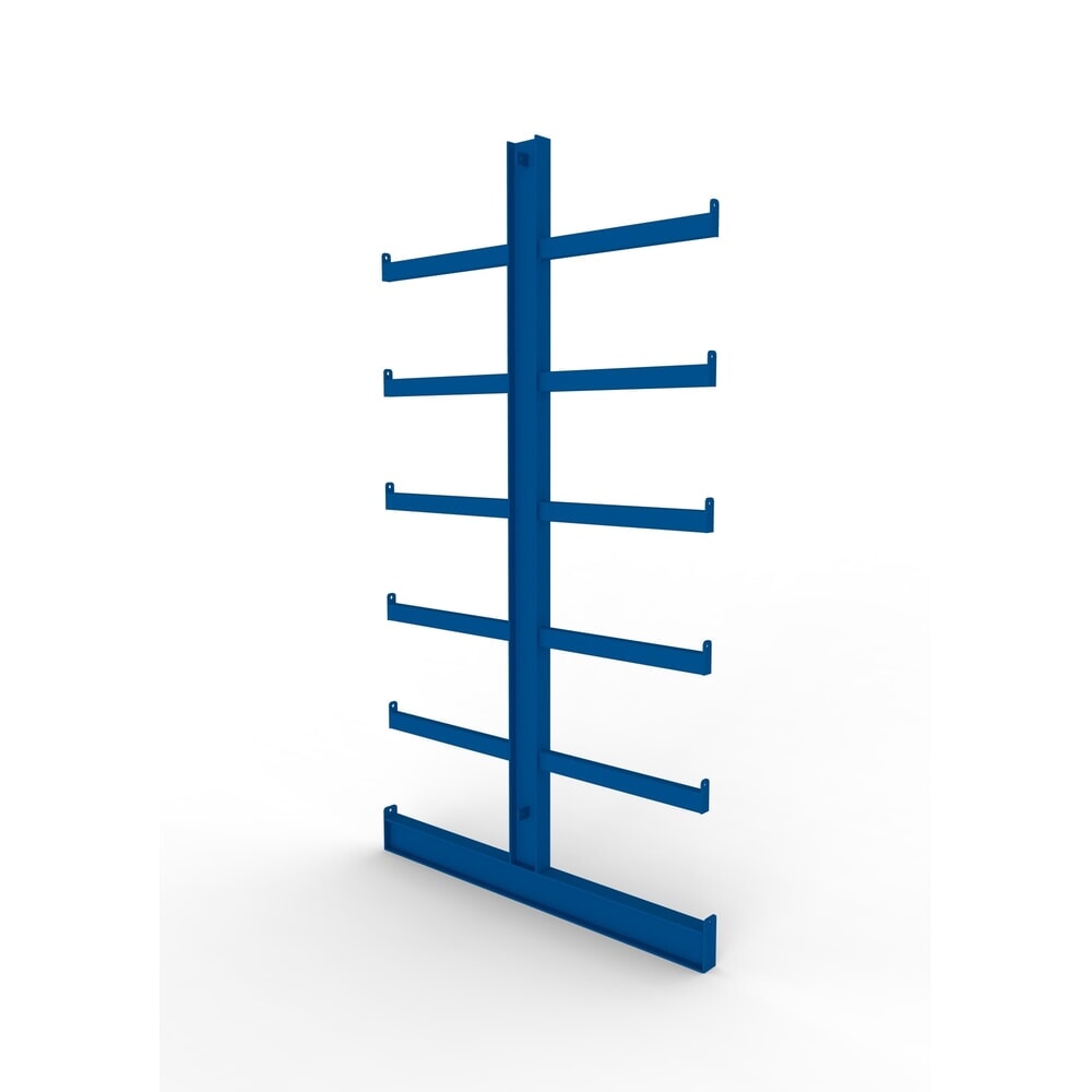 Illustration du produit: Montant cantilever ATLAS ST pour rayonnage à tablettes META, double face, RAL 5010 bleu gentiane, H x P 2 000 x 1 000 (2 x 500) mm