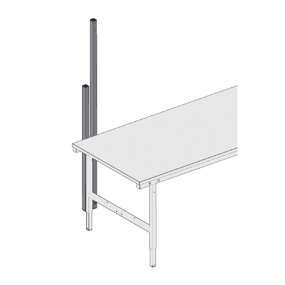 Číslo obrázka výrobku 2: 2 krátke upevňovacie nosníky pre baliaci stôl Rocholz, v × š × h 1 170 × 40 × 40 mm, 485 mm nad doskou stola