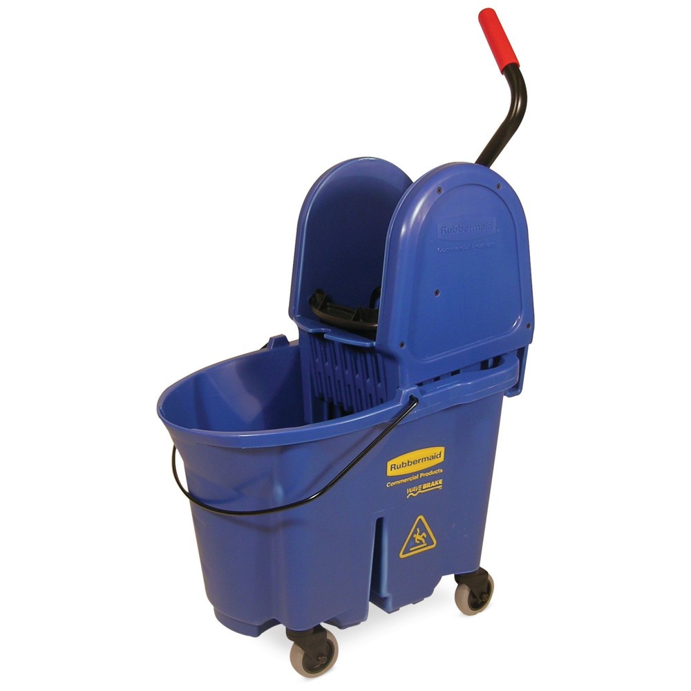 Product afbeelding: Mop emmer WaveBrake® Combo, pers met middenhendels, 33 liter, blauw