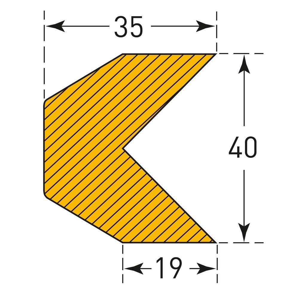 Produktabbildung Nr. 3: MORAVIA Prallschutz für Kanten, trapezförmig, selbstklebend, HxB 35 x 40 mm, Länge 1 m
