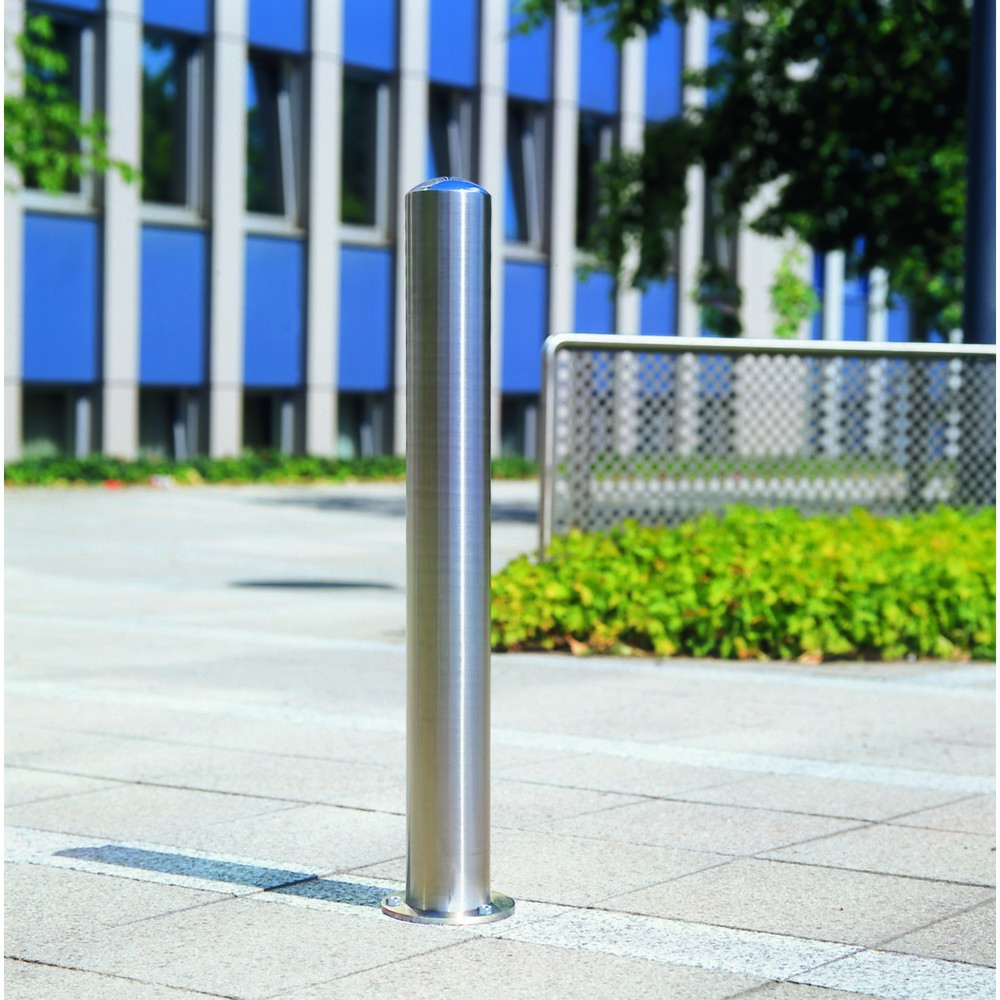 Produktabbildung: MORAVIA CITY-Poller BERLIN, Rundrohr Ø 76 mm, zum Einbetonieren inkl. Erdanker, feststehend