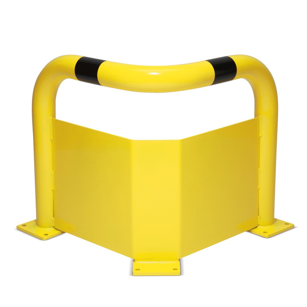 Produktabbildung: MORAVIA Rammschutzbügel, mit Unterfahrschutz, Außenbereich, winkelförmig, HxL 600 x 600 mm