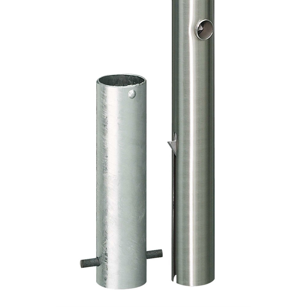 Produktabbildung Nr. 1: MORAVIA Edelstahlpoller MILANO, herausnehmbar mit Bodenhülse, Dreikantverschluss, HxØ 925 (+260) x 60 mm