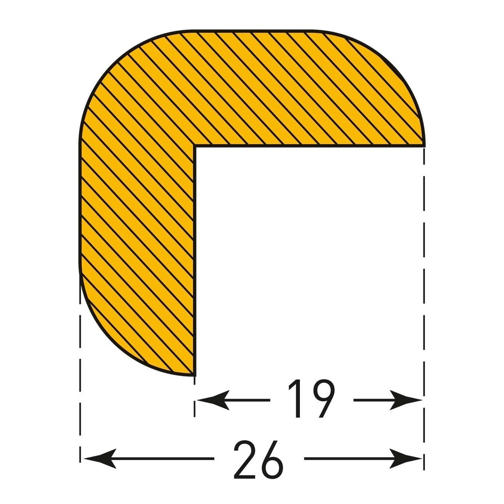 Product image no. 3: MORAVIA impact protector for edges, angular, rounded, self-adhesive, HxW 26 x 26 mm, length 1 m