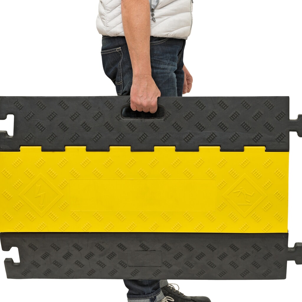 Produktabbildung Nr. 6: MORAVIA Kabelbrücke mit 5 Schächten, steckbar, HxBxT 50 x 900 x 590 mm,  schwarz/gelb
