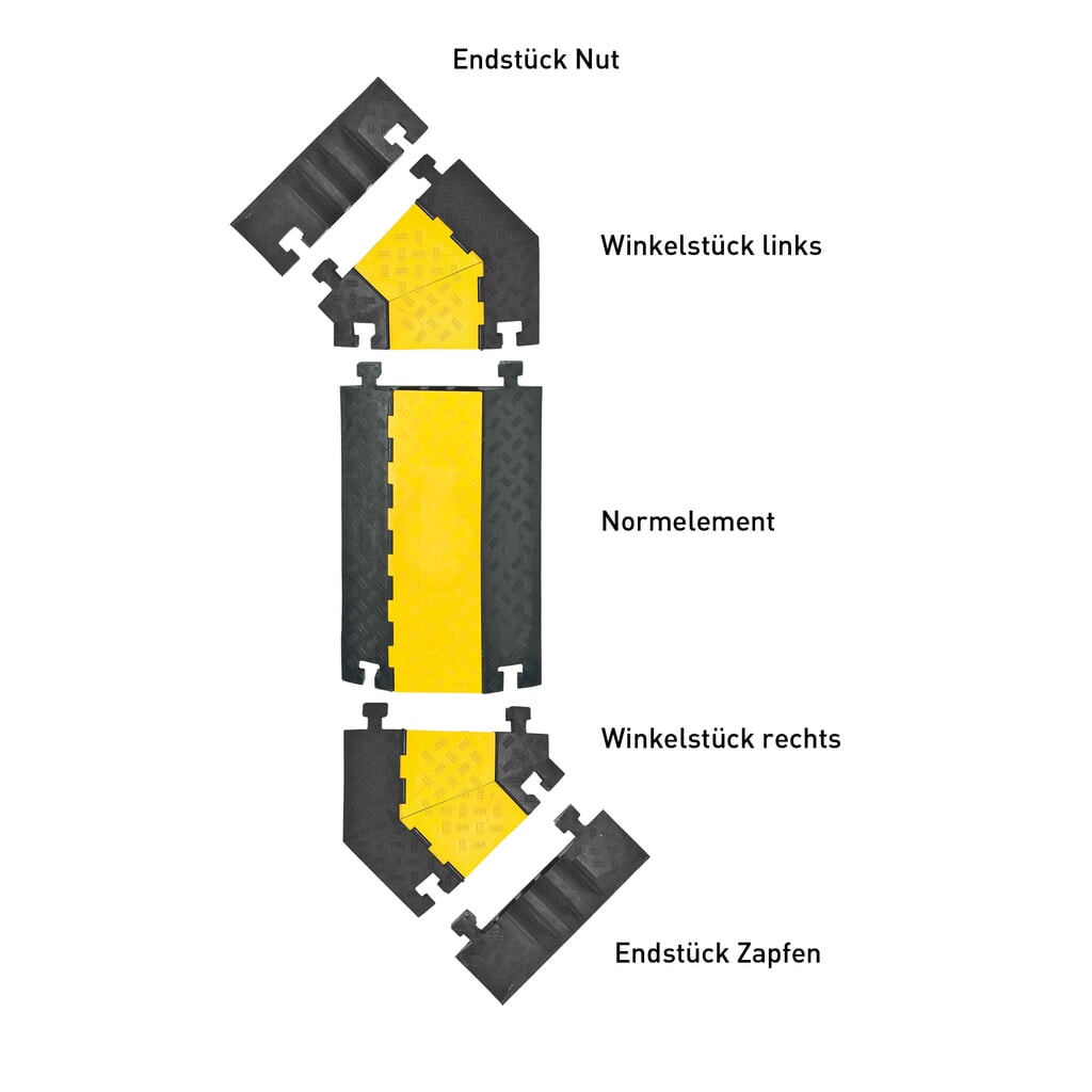 Produktabbildung Nr. 4: MORAVIA Kabelbrücke mit 5 Schächten, steckbar, HxBxT 50 x 900 x 590 mm,  schwarz/gelb