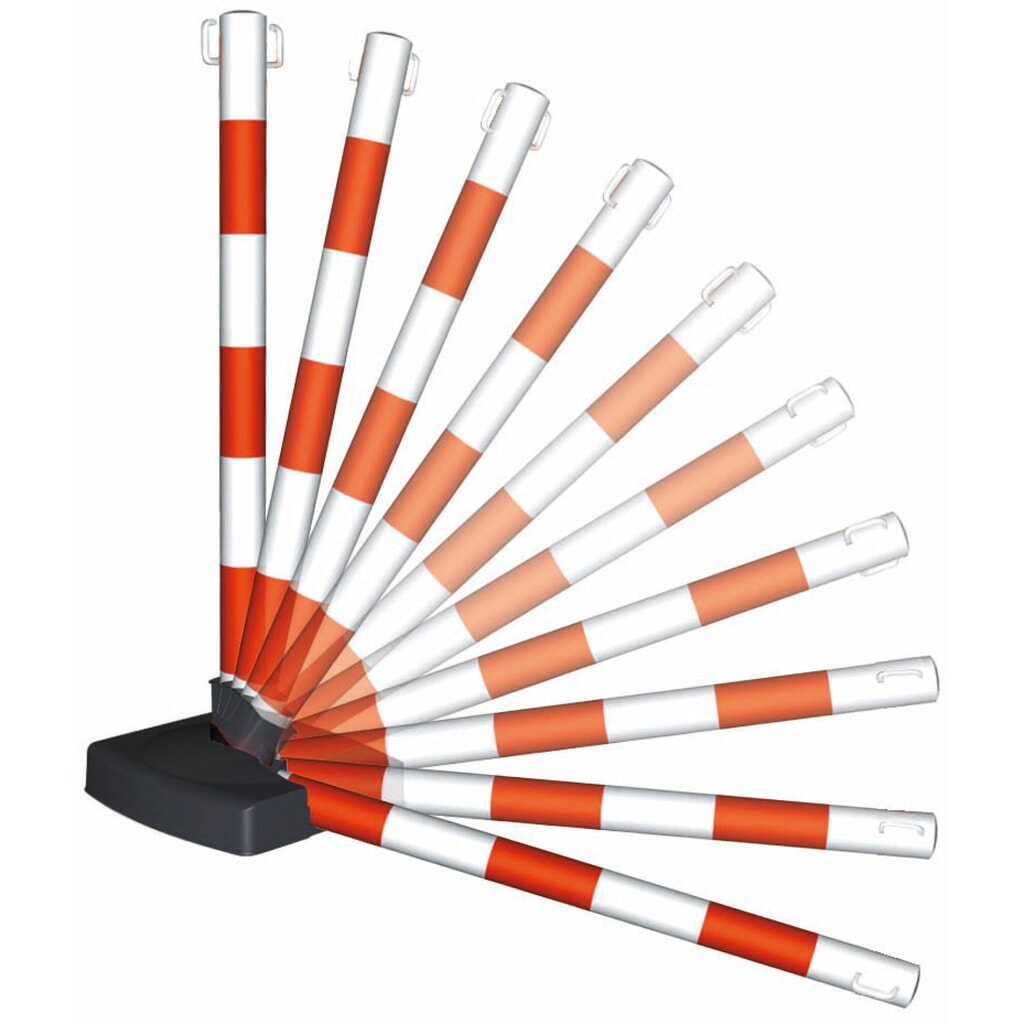 MORAVIA Ketten-Warnständer-Set GUARDA-Flex, 4 Ständer + 10 m Kette, rot/weiß Produktabbildung Nr. 2: MORAVIA Ketten-Warnständer-Set GUARDA-Flex, 4 Ständer + 10 m Kette, rot/weiß