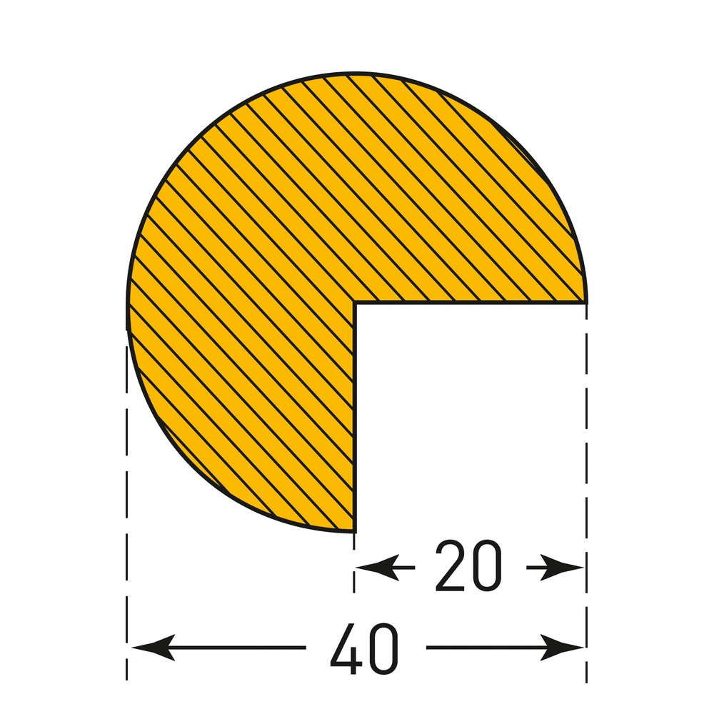 Produktabbildung Nr. 4: MORAVIA Prallschutz für Kanten, kreisförmig, magnetisch, HxB 40 x 40 mm, Länge 1 m