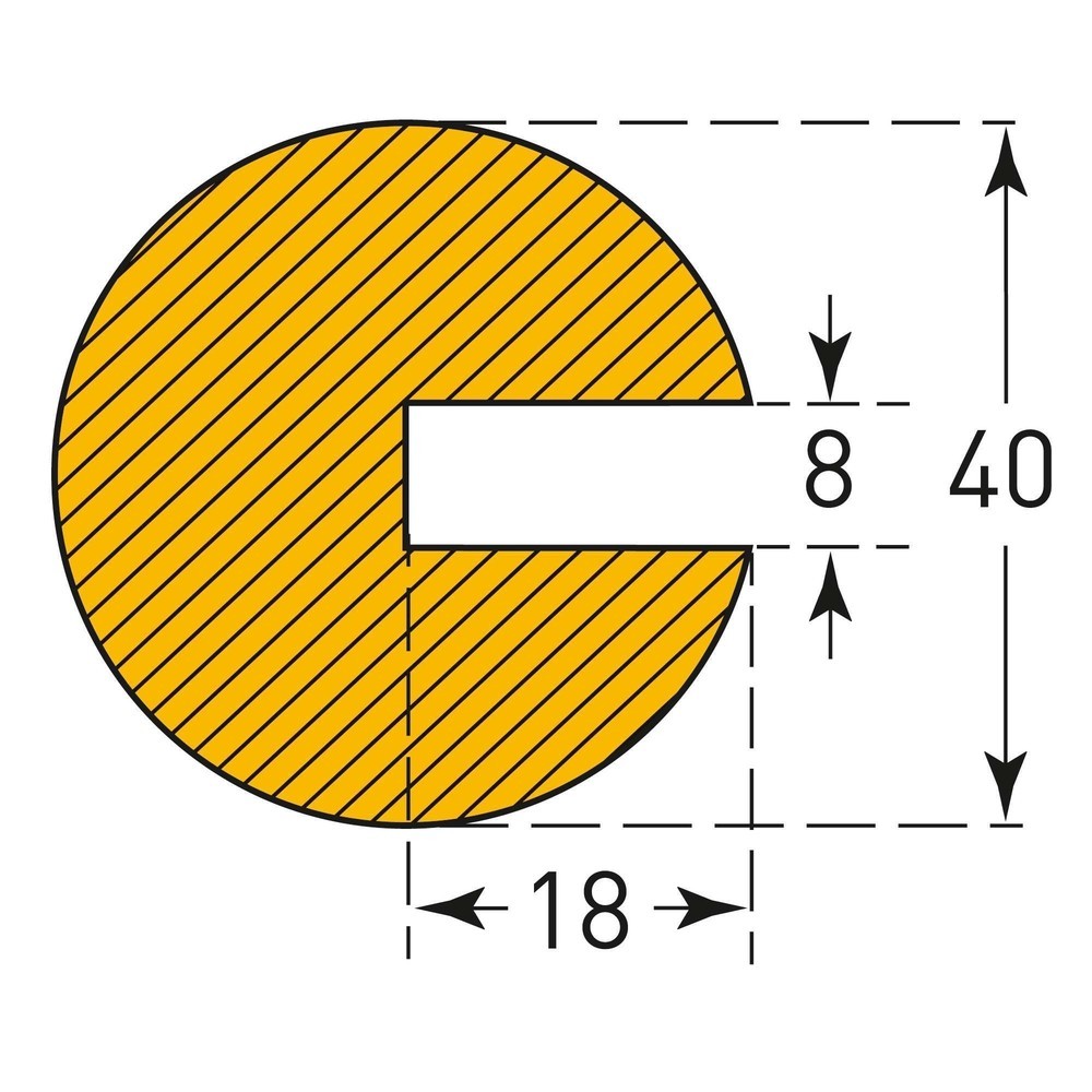 Produktabbildung Nr. 2: MORAVIA Prallschutz für Kanten, kreisförmig, zum Aufstecken, HxB 40 x 40 mm, Länge 1 m