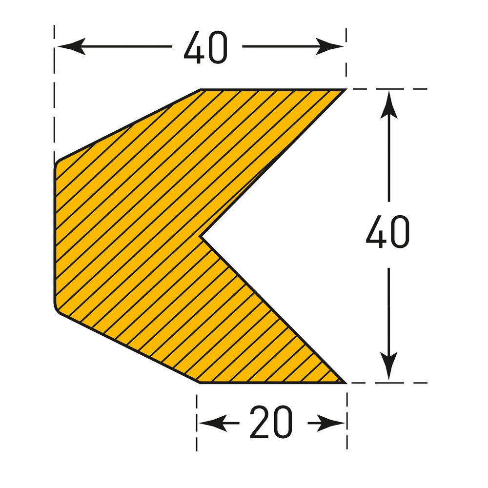 Produktabbildung Nr. 4: MORAVIA Prallschutz für Kanten, trapezförmig, magnetisch, HxB 40 x 40 mm, Länge 1 m