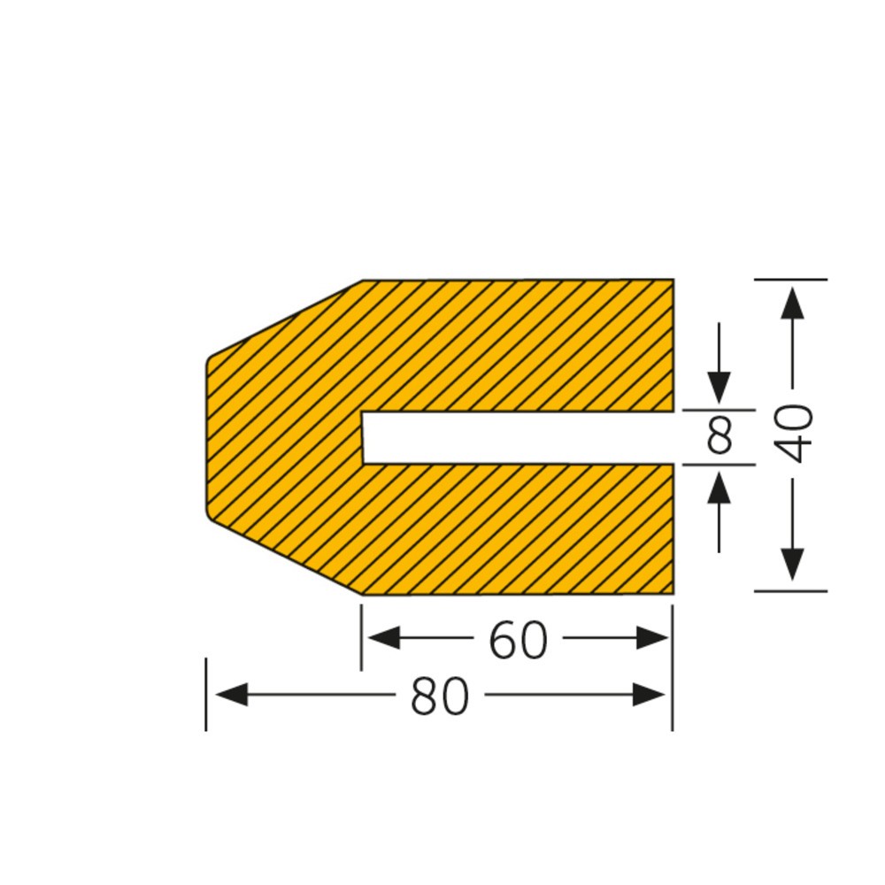 Produktabbildung Nr. 2: MORAVIA Prallschutz für Kanten, trapezförmig, zum Aufstecken, HxB 80 x 40 mm, Länge 1 m