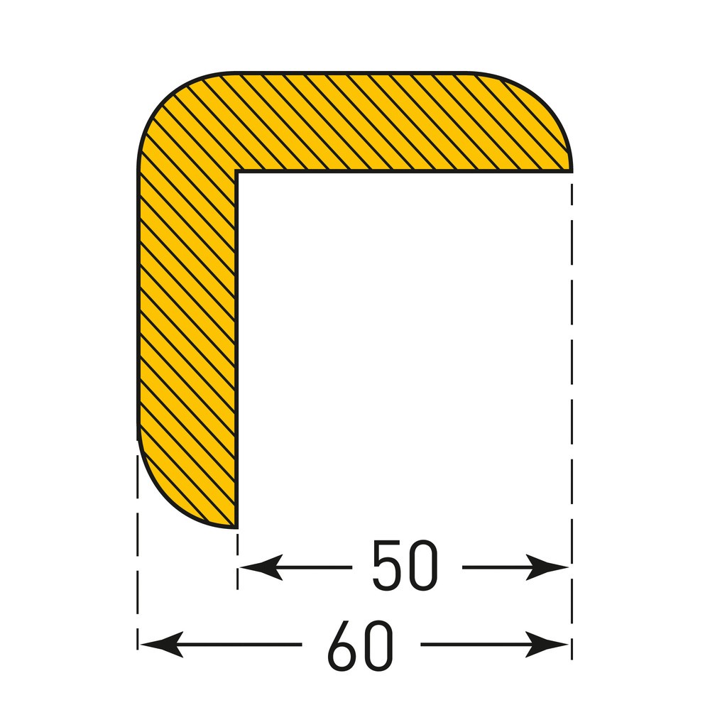 Produktabbildung Nr. 3: MORAVIA Prallschutz für Kanten, winkelförmig spitz, magnetisch, HxB 60 x 60 mm, Länge 1 m