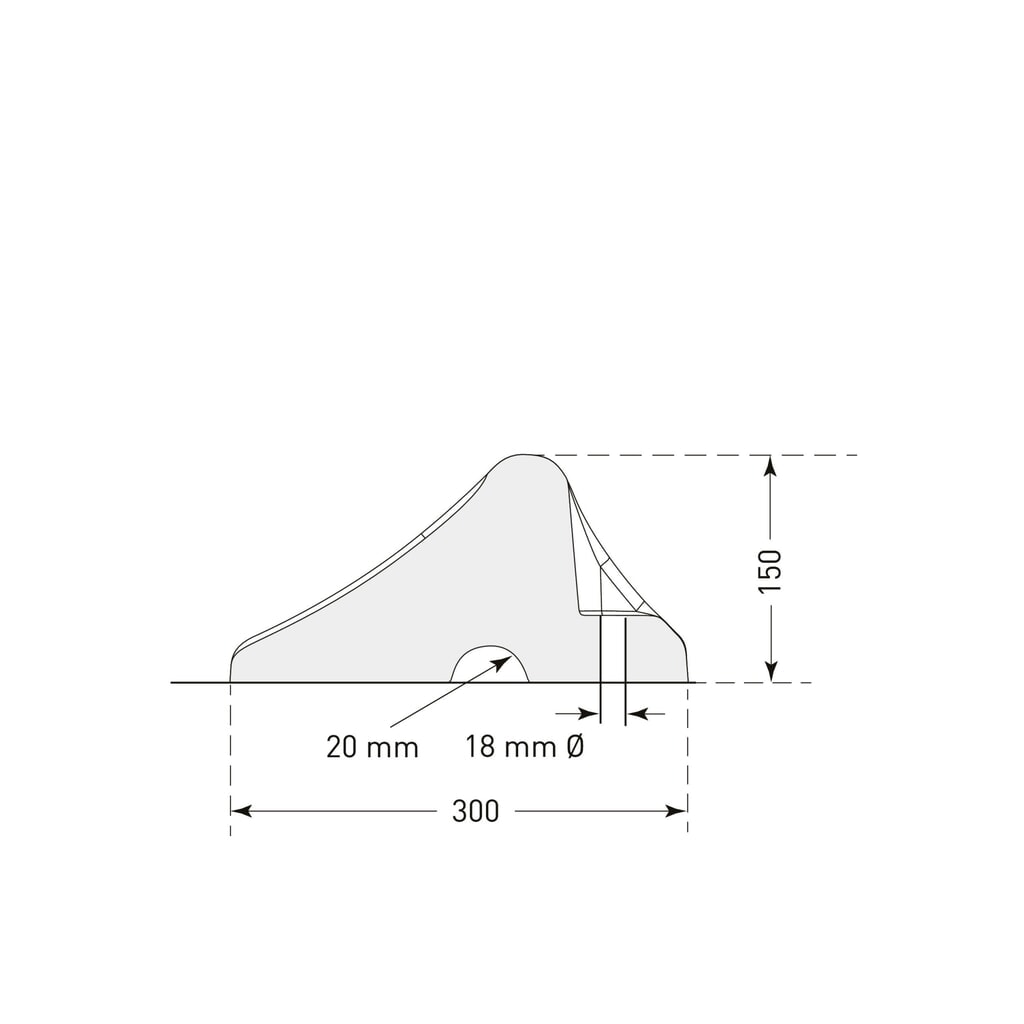 Produktabbildung Nr. 2: MORAVIA Radstopp Heavy Duty, schwarz, HxBxT 150 x 1.000 x 300 mm