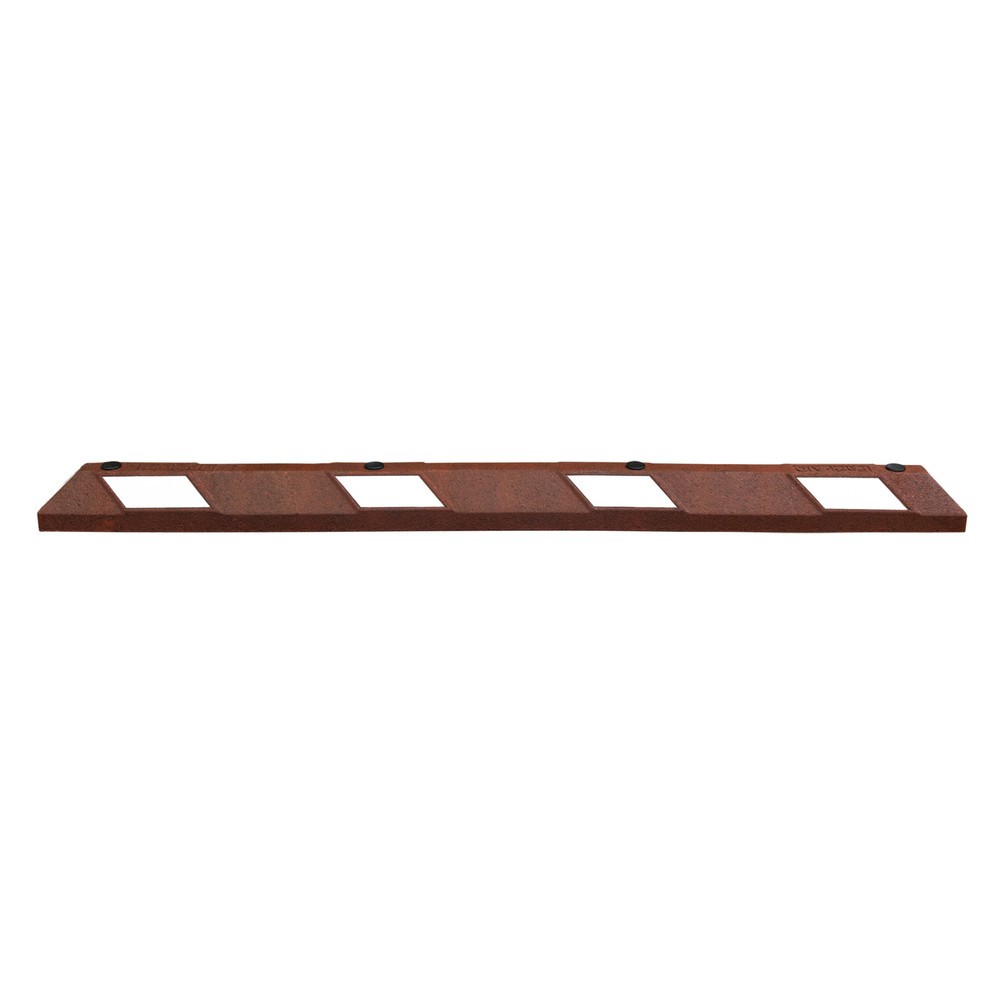 Produktabbildung Nr. 1: MORAVIA Radstopp Park-AID®, rotbraun mit weißen Reflexstreifen, Breite 1.800 mm