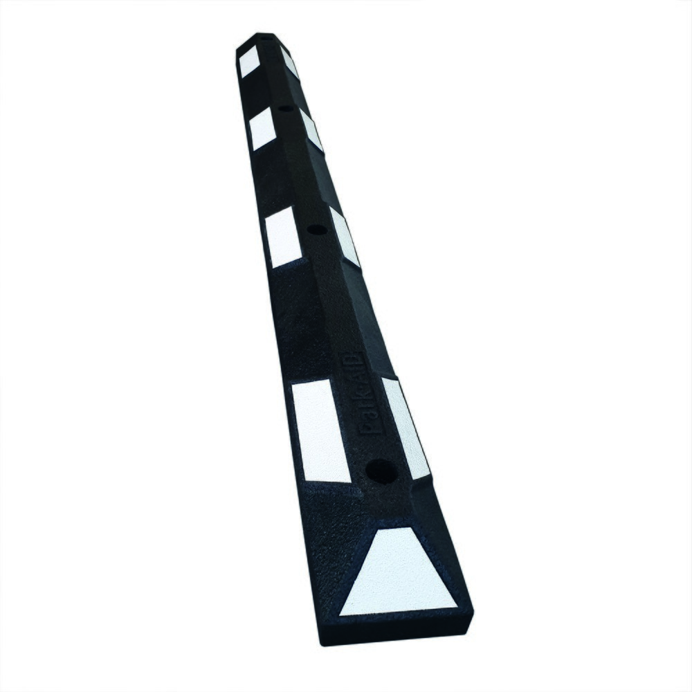 Produktabbildung Nr. 2: MORAVIA Radstopp Park-AID®, schwarz mit weißen Reflexstreifen, Breite 1.800 mm