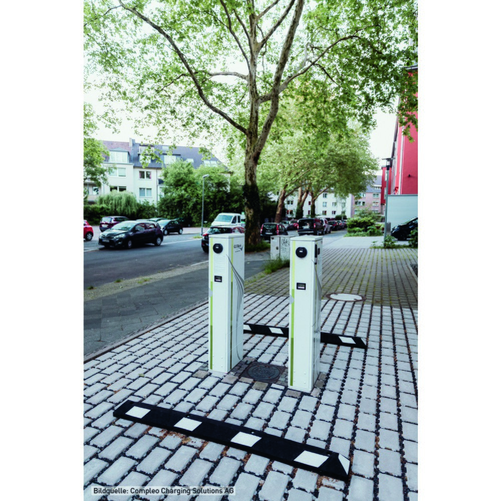 Produktabbildung Nr. 4: MORAVIA Radstopp Park-AID®, schwarz mit weißen Reflexstreifen, Breite 1.800 mm