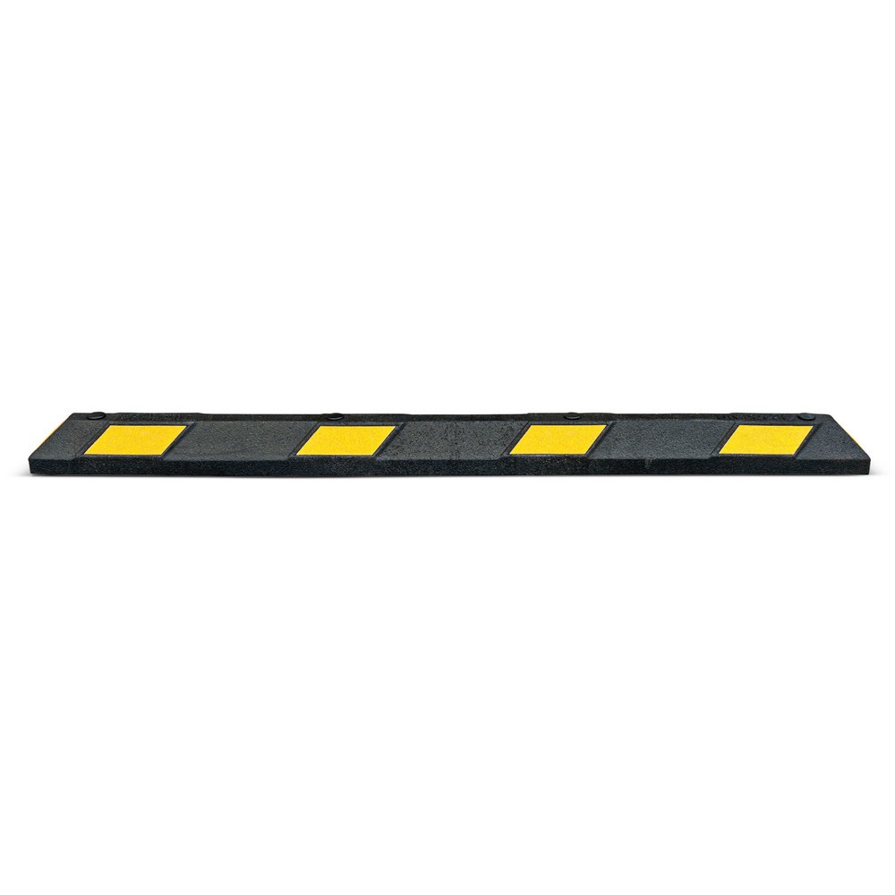 Produktabbildung Nr. 1: MORAVIA Radstopp Park-AID®, schwarz mit gelben Reflexstreifen, Breite 1.800 mm