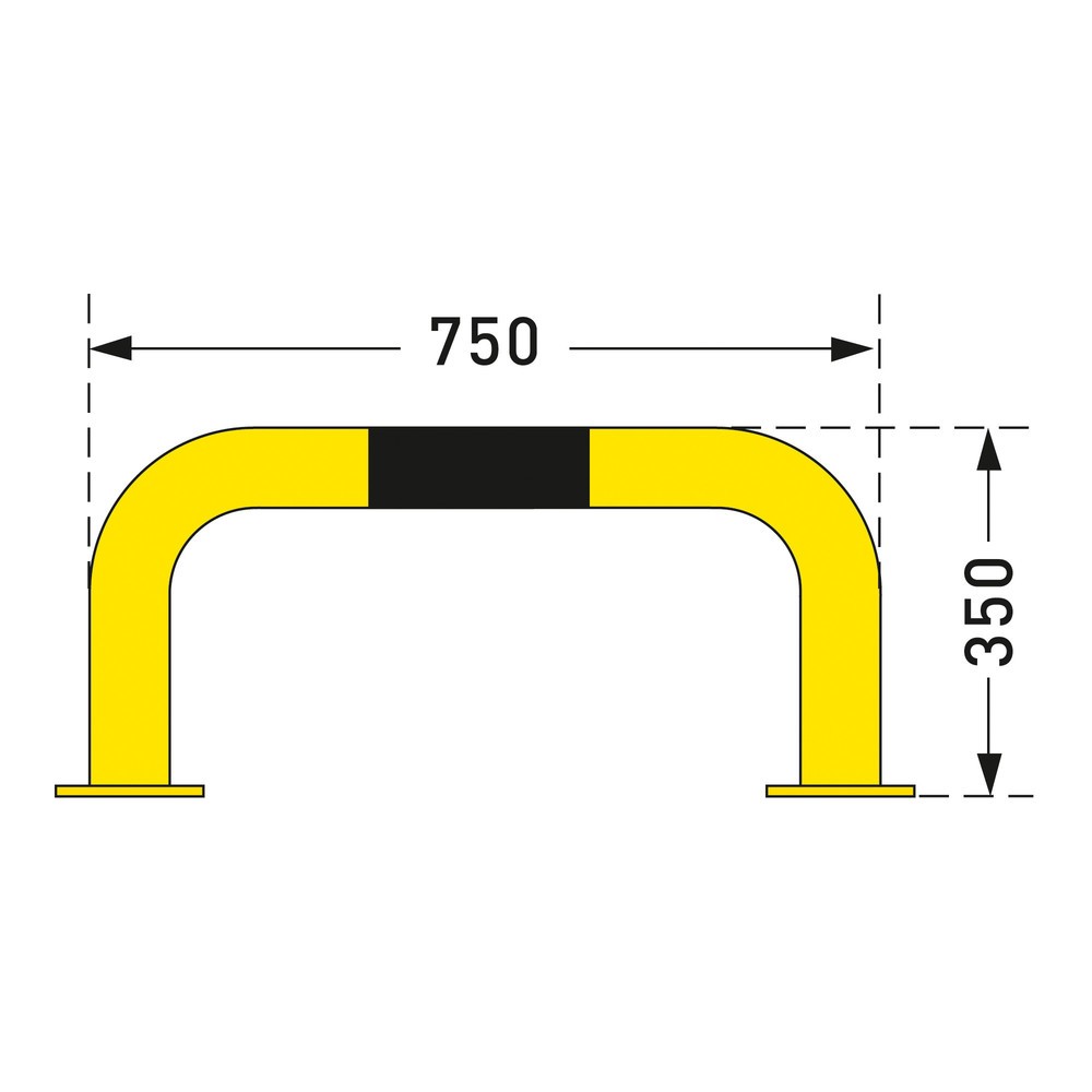 Produktabbildung Nr. 3: MORAVIA Rammschutzbügel, Innenbereich, HxL 350 x 750 mm, Ø 76 mm