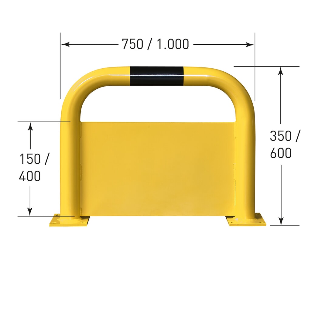 MORAVIA Rammschutzbügel mit Unterfahrschutz, Innenbereich, HxL 600 x 750 mm Produktabbildung Nr. 2: MORAVIA Rammschutzbügel mit Unterfahrschutz, Innenbereich, HxL 600 x 750 mm