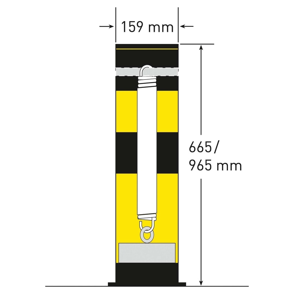 Produktabbildung Nr. 5: MORAVIA neigbarer Rammschutzpoller Swing, Innenbereich, Höhe 655 mm, Ø 159 mm