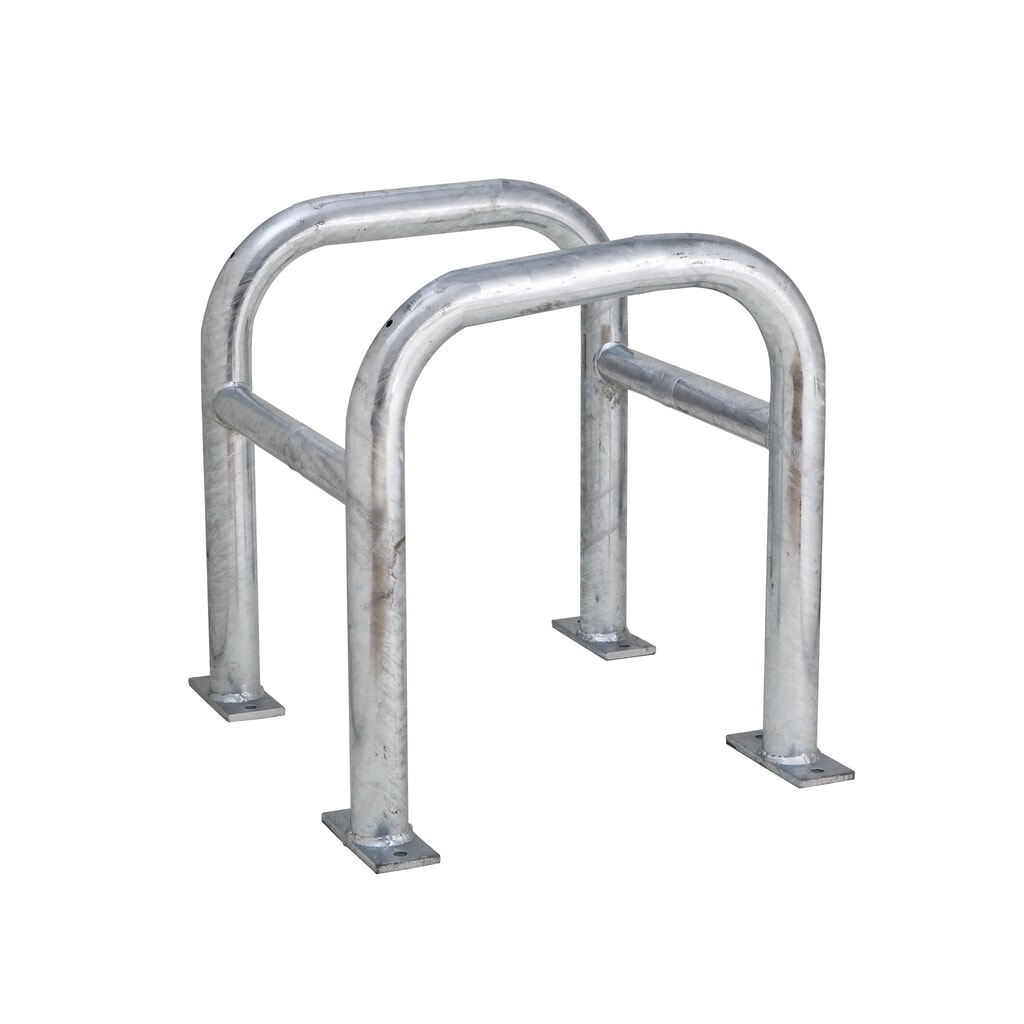 MORAVIA Säulen-Anfahrschutz, Außenbereich, feuerverzinkt, Höhe 600 mm, für Säulenmaße (BxT) 400 x 400 mm Produktabbildung: MORAVIA Säulen-Anfahrschutz, Außenbereich, feuerverzinkt, Höhe 600 mm, für Säulenmaße (BxT) 400 x 400 mm
