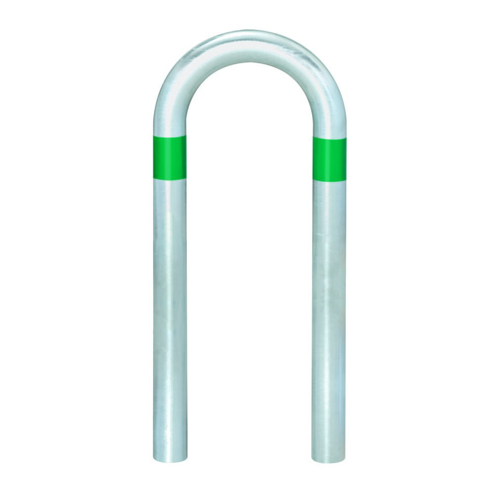 Produktabbildung Nr. 1: MORAVIA Schutzbügel für Ladesäulen, Ø 60 mm, BxH 360 x 500 mm, zum Einbetonieren, grüne Reflexringe