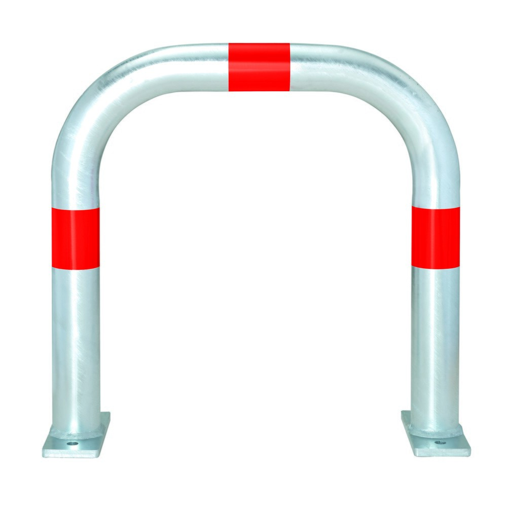 Produktabbildung Nr. 1: MORAVIA Schutzbügel für Ladesäulen, Ø 60 mm, BxH 500 x 500 mm, zum Aufdübeln, rote Reflexringe