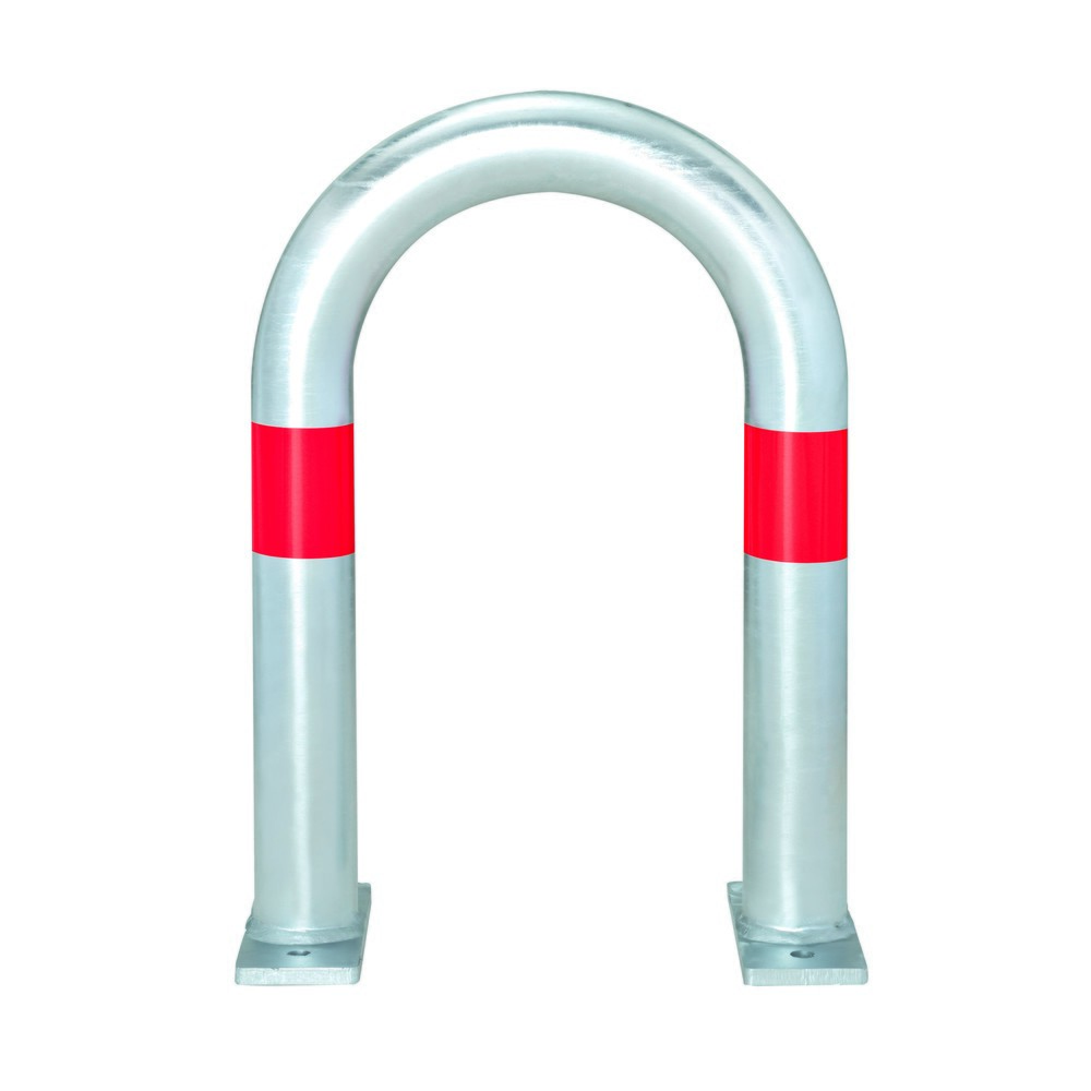 Produktabbildung Nr. 1: MORAVIA Schutzbügel für Ladesäulen, Ø 60 mm, BxH 360 x 500 mm, zum Aufdübeln, rote Reflexringe