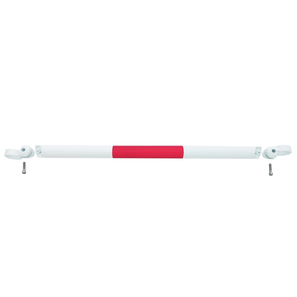 Produktabbildung: MORAVIA Systemgeländer MORION, Querrohr, Ø 60 mm, Länge 1.000 mm, Rastermaß 1.170 mm, feuerverzinkt u. lackiert, rot/weiß