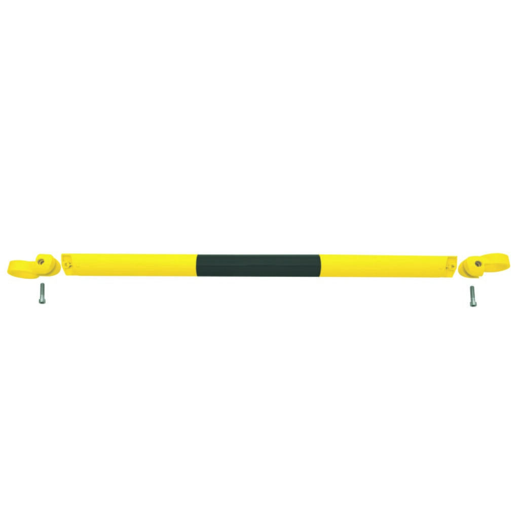 Produktabbildung: MORAVIA Systemgeländer MORION, Querrohr, Ø 60 mm, Länge 1.000 mm, Rastermaß 1.170 mm, feuerverzinkt u. lackiert, schwarz/gelb