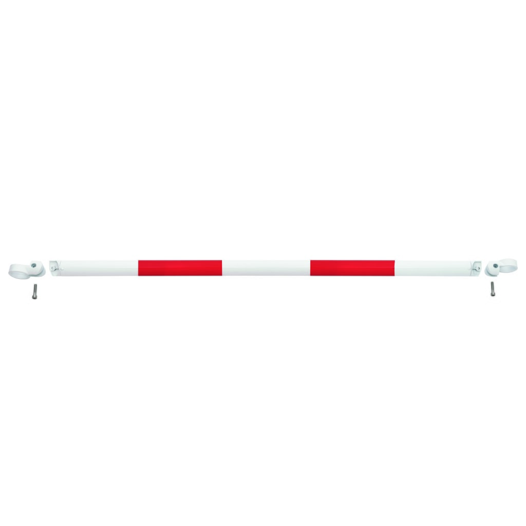 Produktabbildung: MORAVIA Systemgeländer MORION, Querrohr, Ø 60 mm, Länge 1.500 mm, Rastermaß 1.670 mm, feuerverzinkt u. lackiert, rot/weiß
