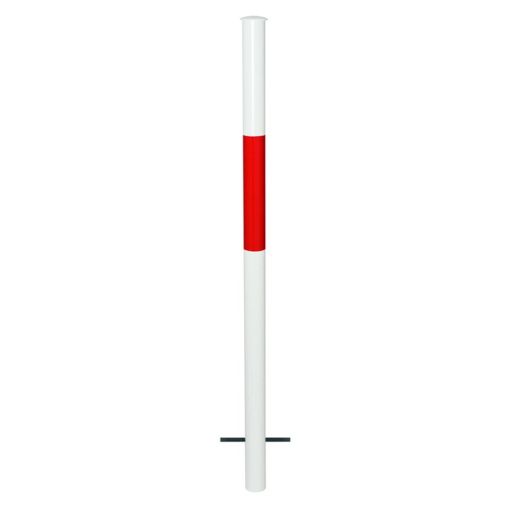 Produktabbildung: MORAVIA Systemgeländer URBAN, Standrohr, Ø 60 mm, Höhe über Flur 1.000 mm, zum Einbetonieren, feuerverzinkt u. lackiert, rot/weiß