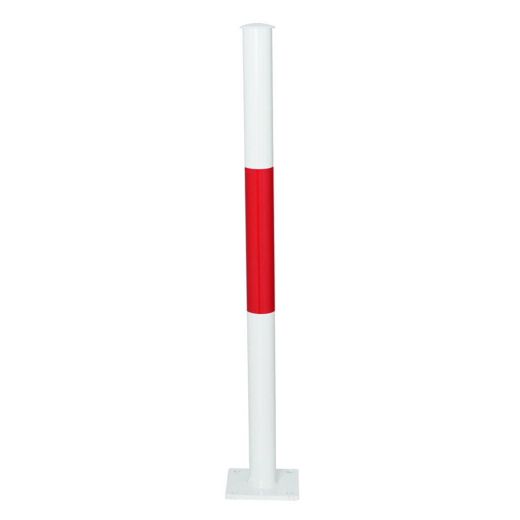 Produktabbildung: MORAVIA Systemgeländer URBAN, Standrohr, Ø 60 mm, Höhe über Flur 1.000 mm, zum Aufdübeln, feuerverzinkt u. lackiert, rot/weiß