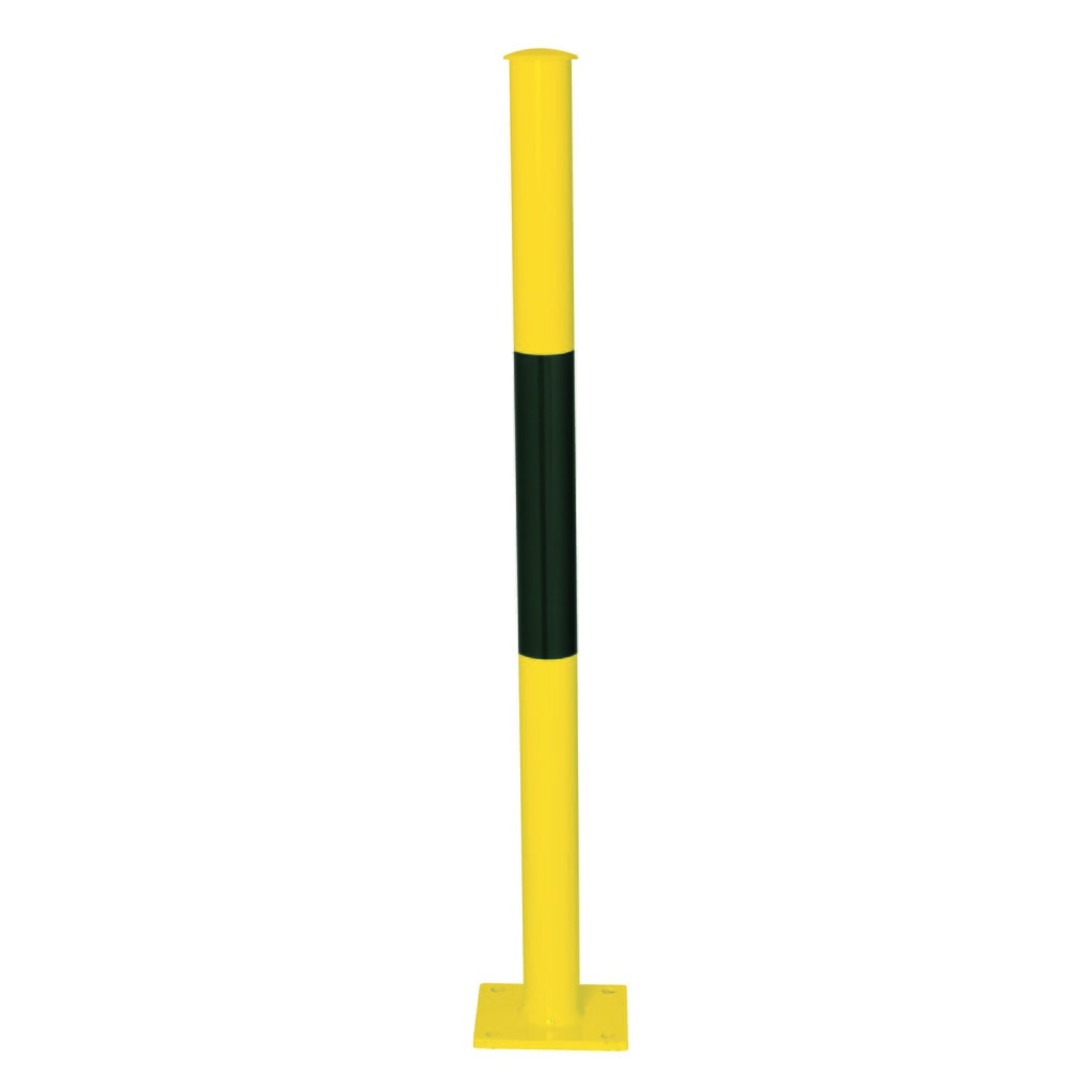 Produktabbildung: MORAVIA Systemgeländer URBAN, Standrohr, Ø 60 mm, Höhe über Flur 1.000 mm, zum Aufdübeln, feuerverzinkt u. lackiert, schwarz/gelb