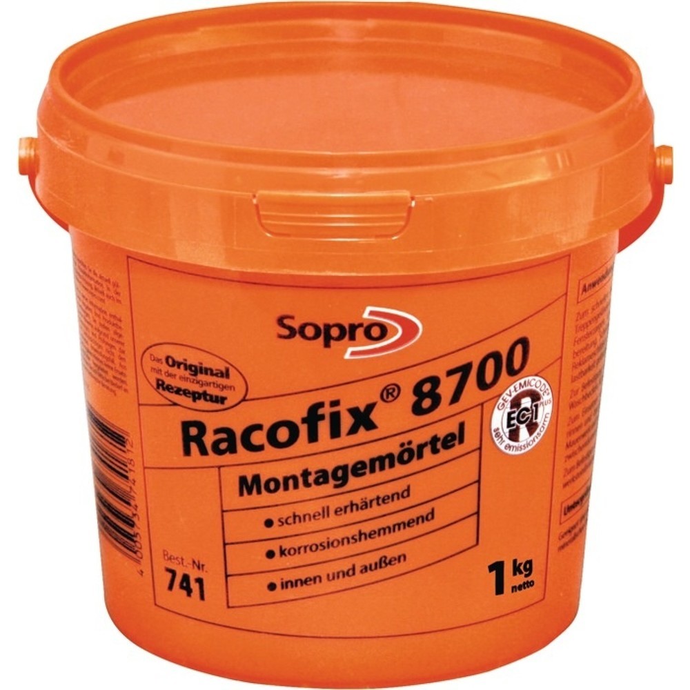 Illustration du produit: Mortier de scellement Racofix® 8700 1:3 (eau/mortier) 1 kg seau SOPRO