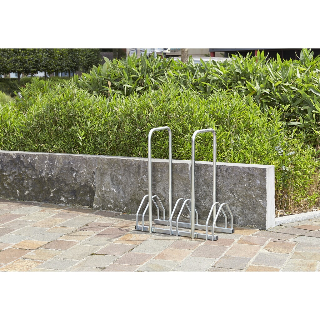 Produktabbildung: MOTTEZ Fahrradständer für 3 Fahrräder mit 2 Bügeln