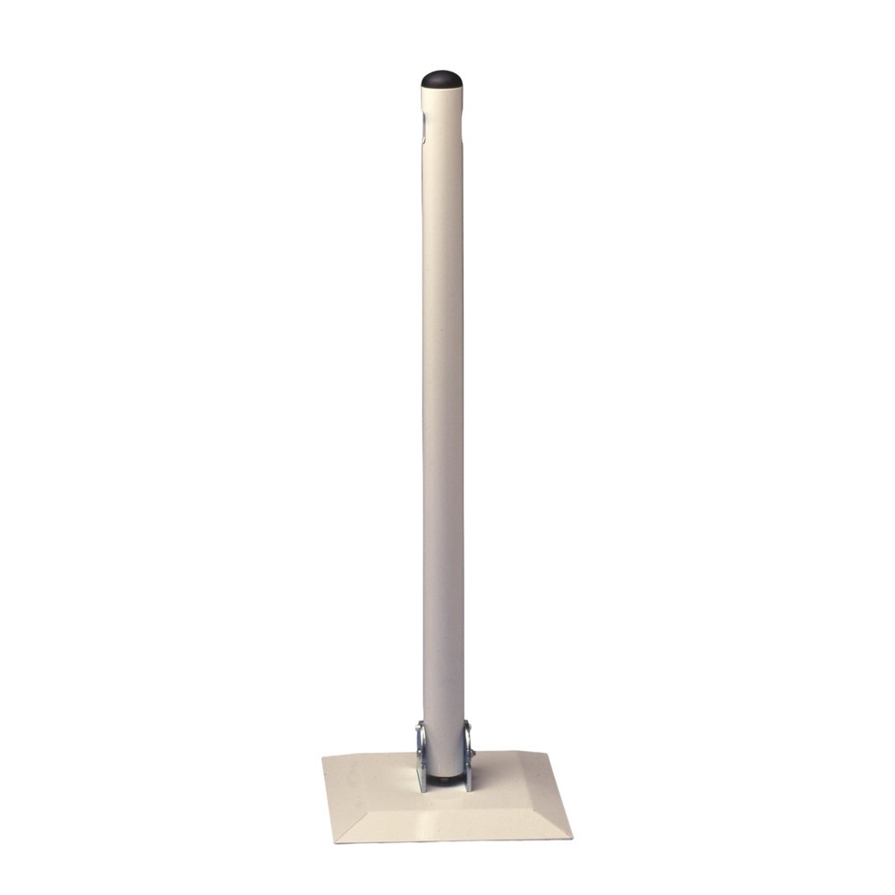 Product afbeelding: MOTTEZ metalen paal op opklapbare vierkante grondplaat, wit