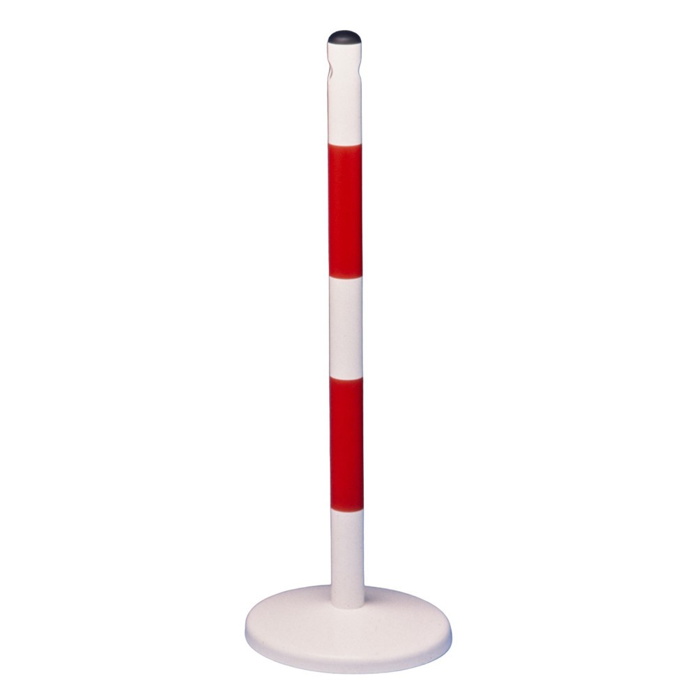 Produktabbildung: MOTTEZ Metallpfosten auf Grundplatte, Höhe 900 mm, weiß und rot