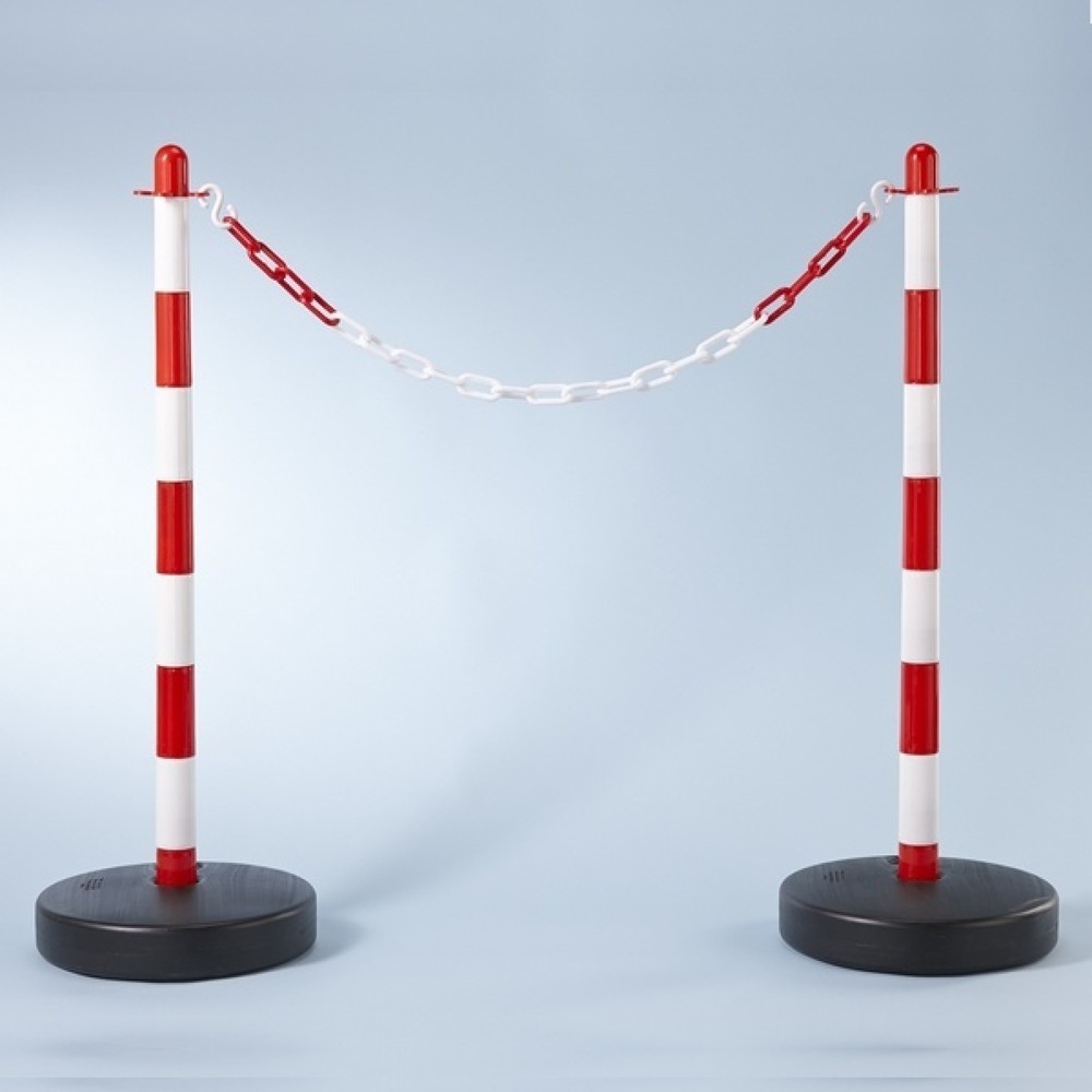 N° de l'image du produit 2 : MOTTEZ Potelet en plastique sur coupelle ronde, blanc, rouge et noir