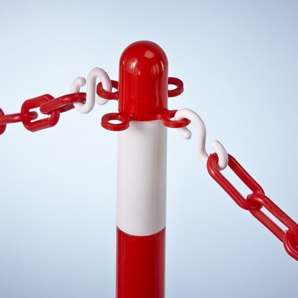 N° de l'image du produit 4 : MOTTEZ Potelet en plastique sur coupelle ronde, blanc, rouge et noir