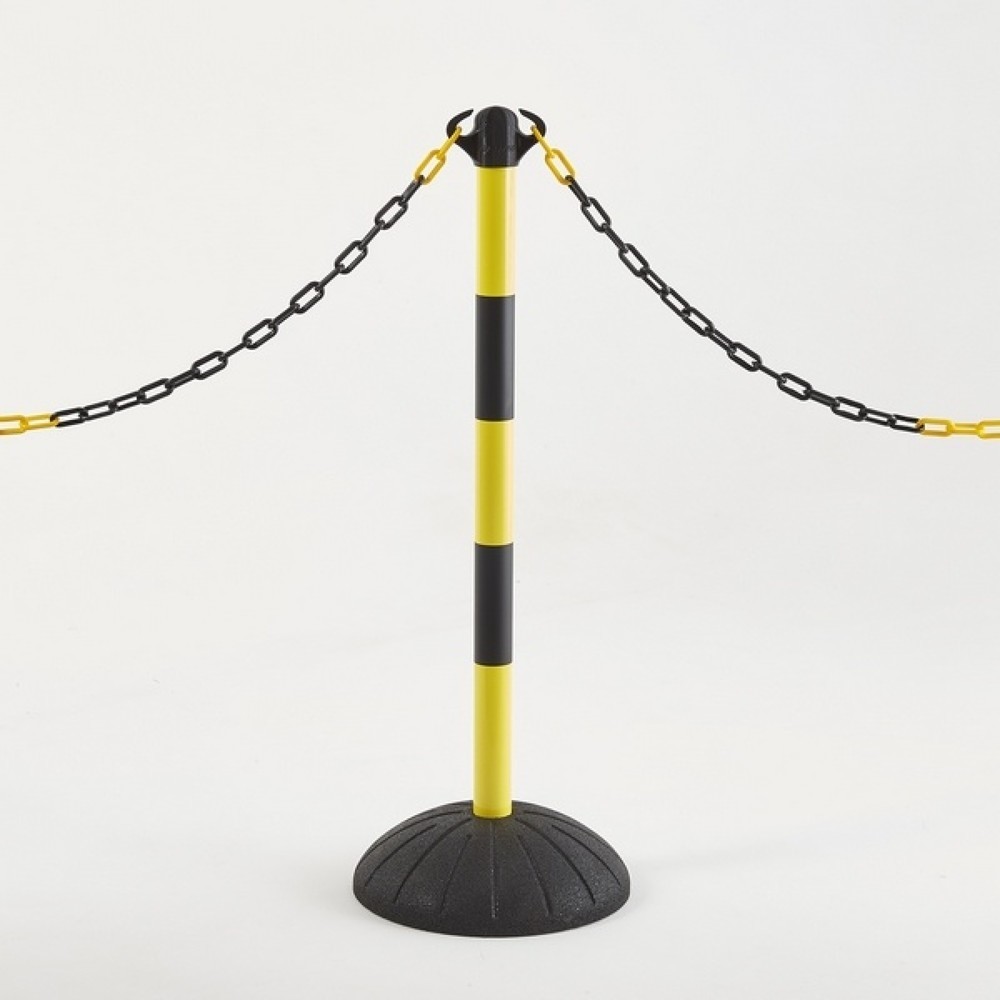 Illustration du produit: MOTTEZ Potelet Pro avec support en caoutchouc, jaune et noir
