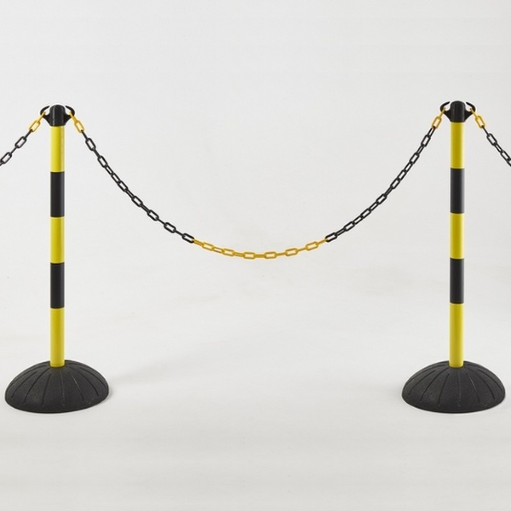 N° de l'image du produit 2 : MOTTEZ Potelet Pro avec support en caoutchouc, jaune et noir