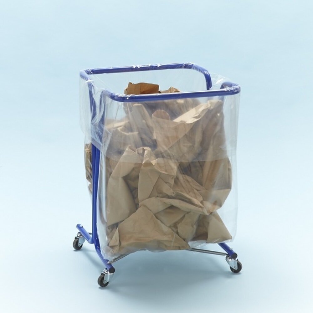 N° de l'image du produit 2 : MOTTEZ Support pour sacs poubelle 240 litres avec roulettes, bleu