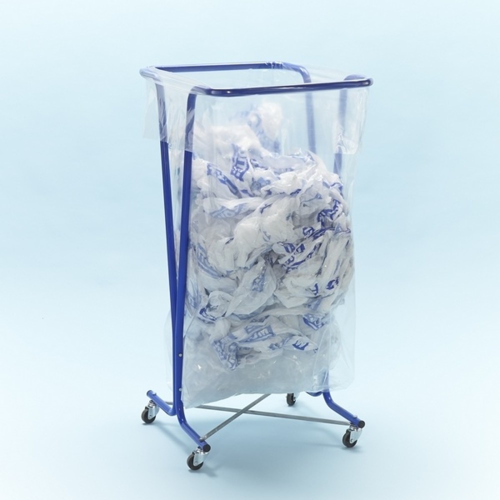 N° de l'image du produit 2 : MOTTEZ Support pour sacs poubelle 400 litres avec roulettes, bleu